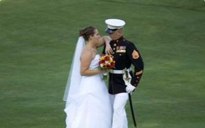 Marine with bride